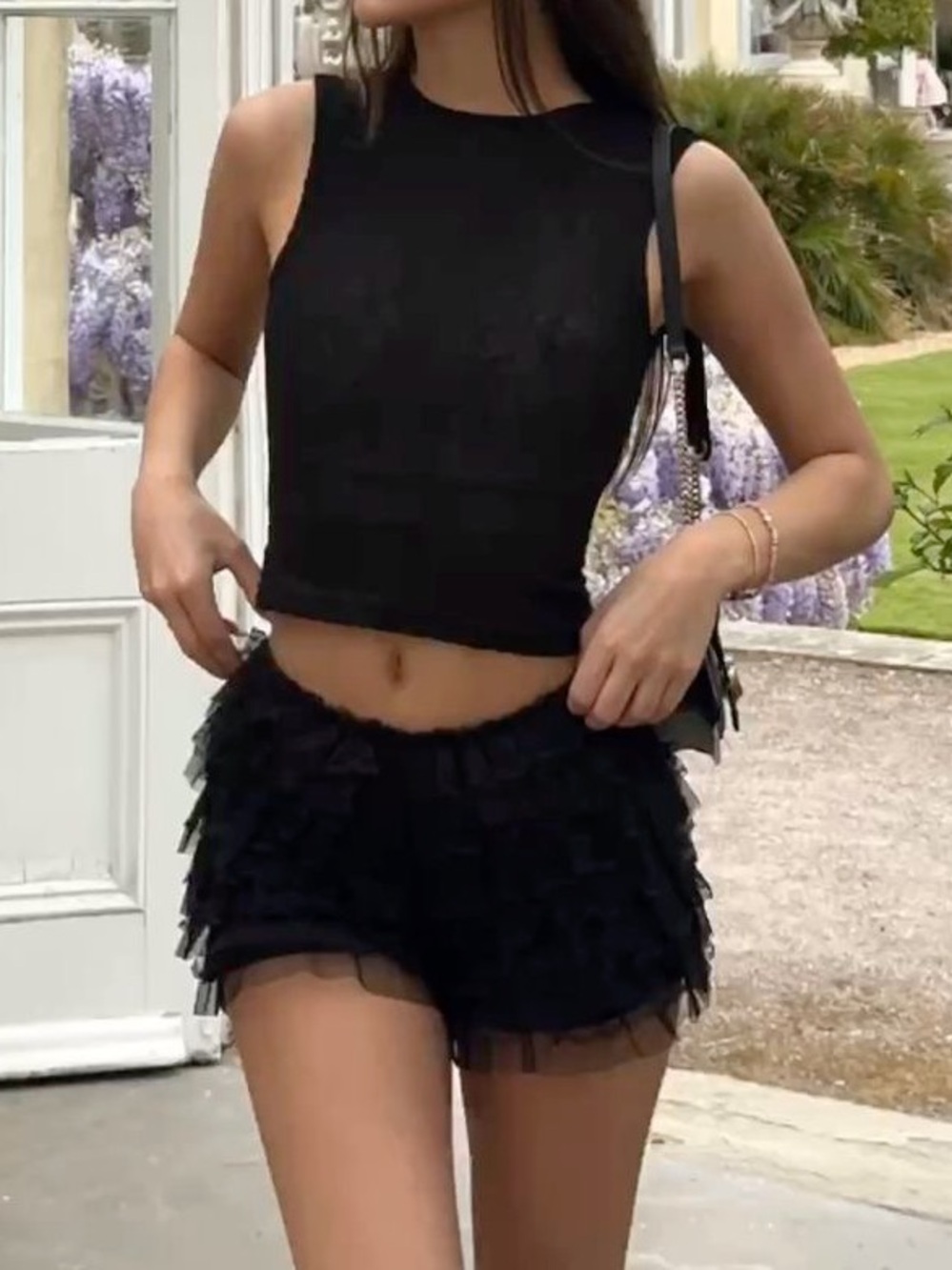 SHEIN black ruffle skirt